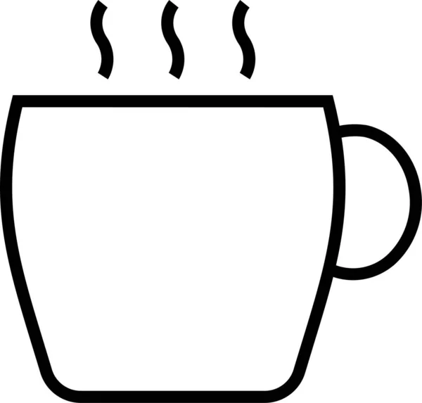 Ikona Gorący Napój Herbata Stylu Zarysu — Wektor stockowy