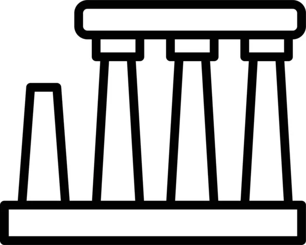 Ikona Pomnika Lincolna Stylu Zarysu — Wektor stockowy
