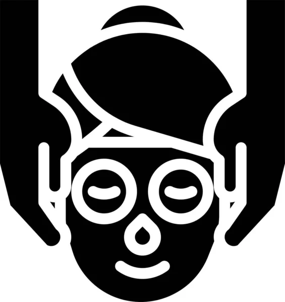 Cuidado Facial Icono Facial Estilo Sólido — Vector de stock