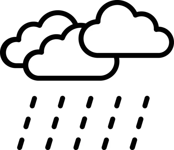 Πρόγνωση Βροχής Εικονίδιο Σύννεφο Στυλ Περίγραμμα — Διανυσματικό Αρχείο