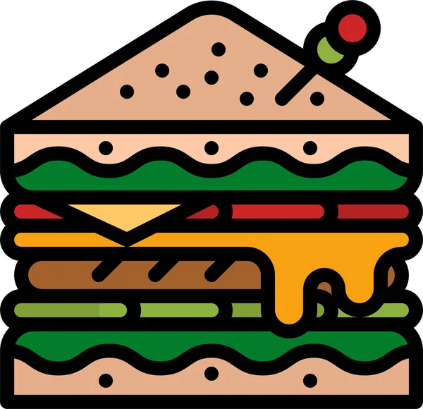 Sandwich Lunch Snack Pictogram — Stockvector