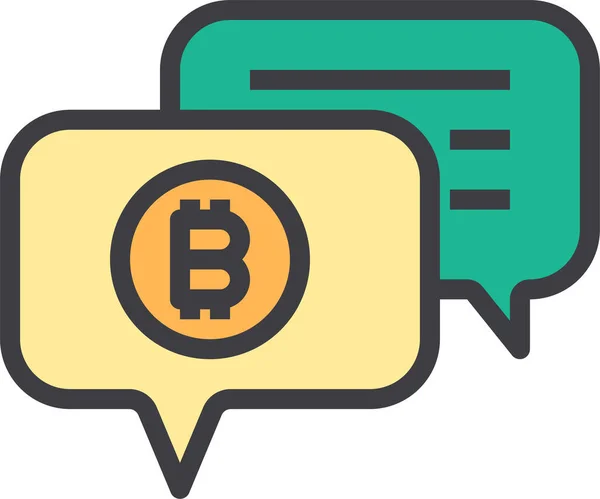 Bitcoin Crypto Monnaie Icône Argent Dans Style Contour Rempli — Image vectorielle