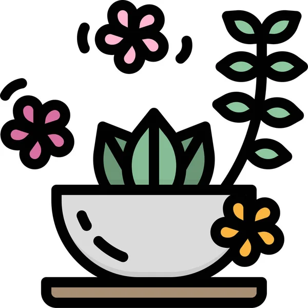 Blume Kräuterpflanze Symbol — Stockvektor