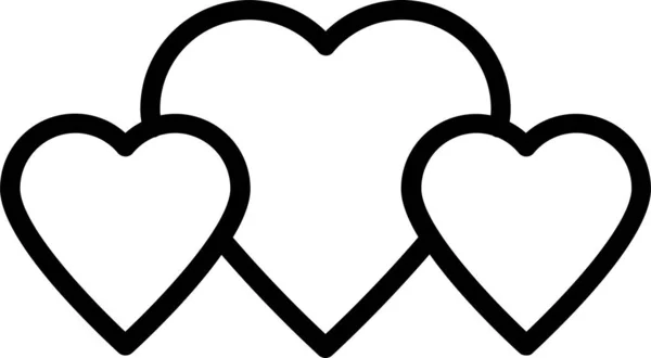 Dejta Hjärta Kärlek Ikon Kontur Stil — Stock vektor