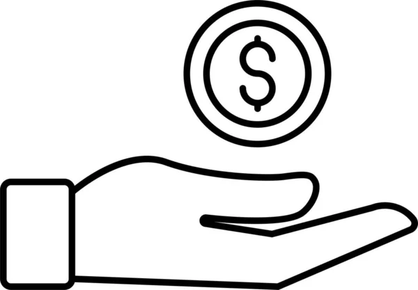 Pago Dinero Icono Efectivo Estilo Esquema — Vector de stock