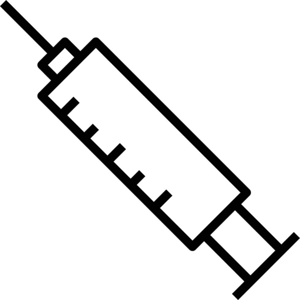 Drogue Seringue Médecine Icône Dans Style Contour — Image vectorielle