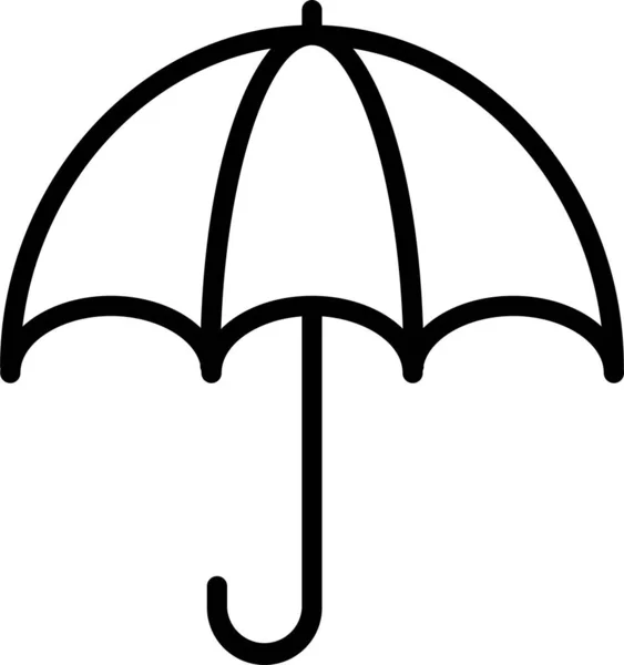 Icône Protection Contre Pluie Parapluie Dans Style Contour — Image vectorielle