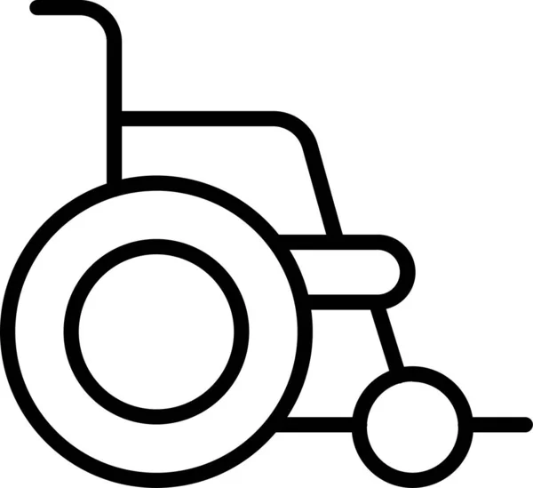 Wheel Chair Injury Icon Outline Style — Stock Vector