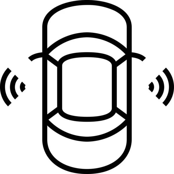 Autonomous Wireless Transportation Icon Outline Style — Stock Vector