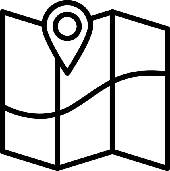 Locatie Kaart Pin Pictogram Omtrek Stijl — Stockvector