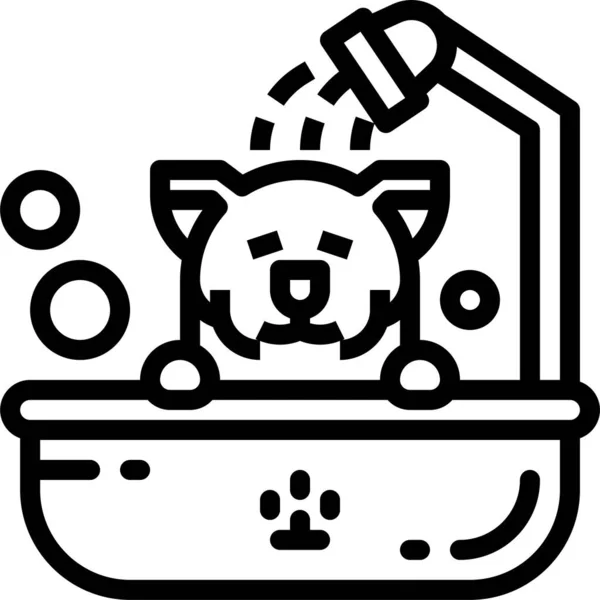 Bath Beauty Pet Icon Outline Style — Stock Vector
