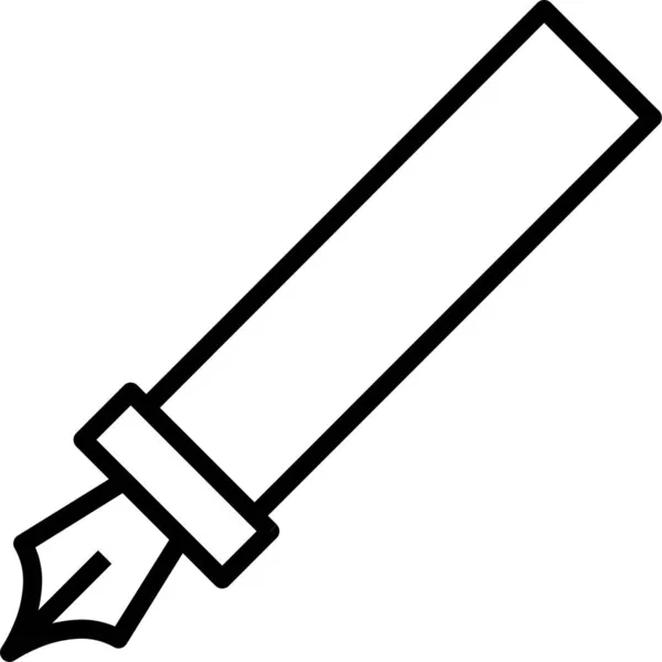 Pen Potlood Schrijven Pictogram Omtrek Stijl — Stockvector