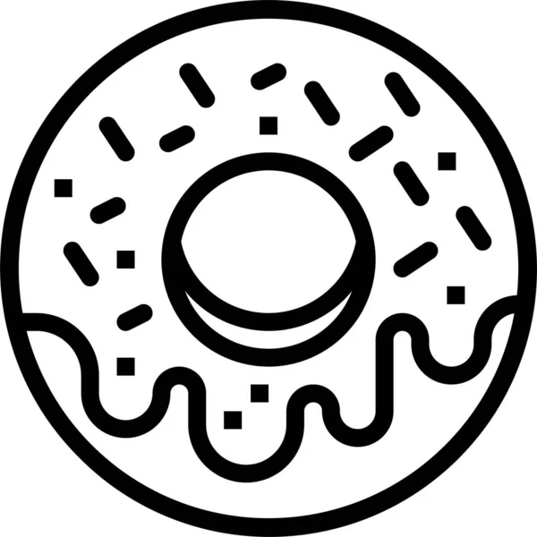 Baker Dessert Donut Icon Outline Style — Stock Vector