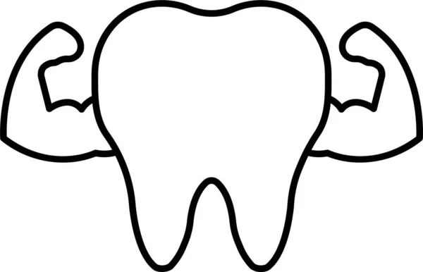 Silne Zęby Ikona Zębów — Wektor stockowy
