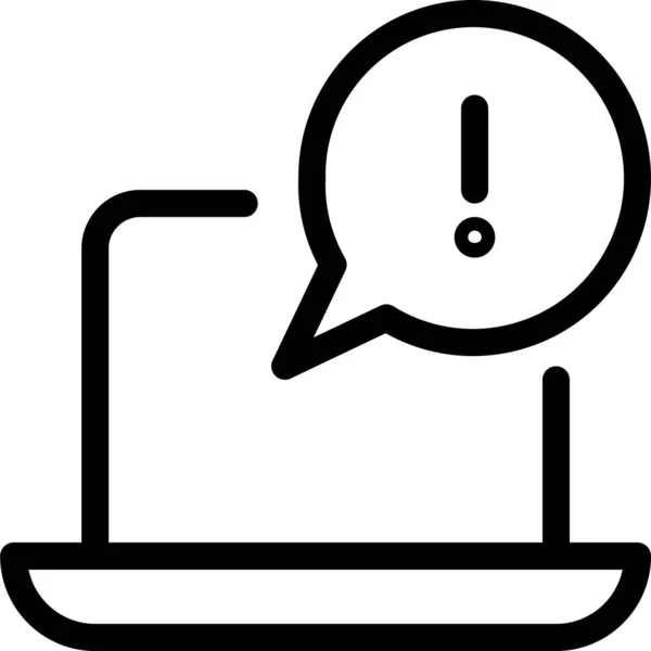 Alert Bubble Computer Icon Outline Style — Wektor stockowy