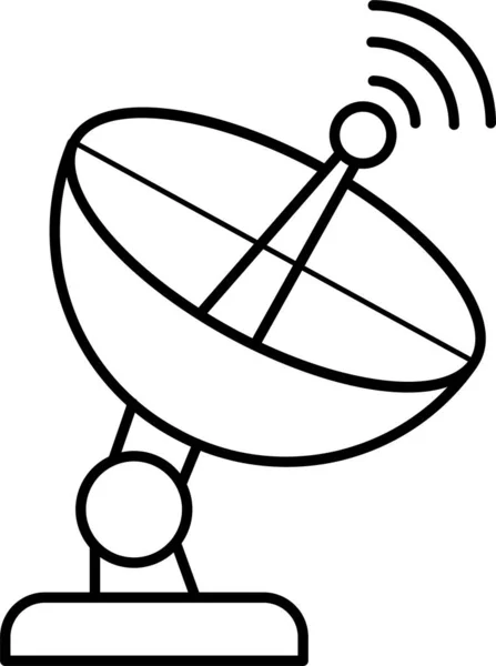 Parabola Antenna Ikon Körvonalazott Stílusban — Stock Vector