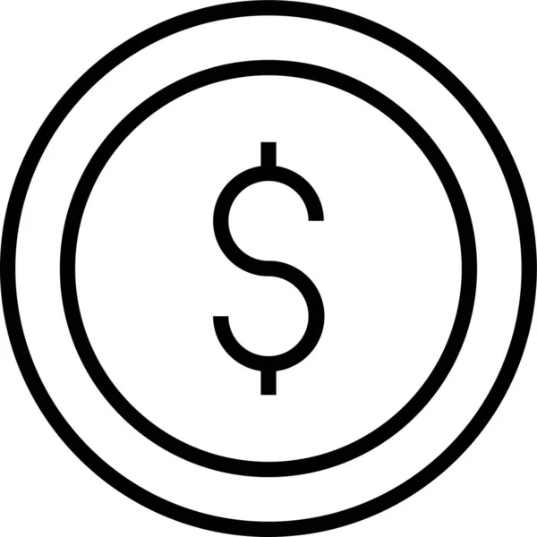 Munt Dollar Geld Pictogram — Stockvector