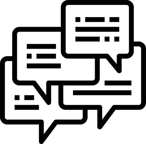 Εικονίδιο Επικοινωνίας Συνομιλίας Φυσαλίδων Στυλ Περιγράμματος — Διανυσματικό Αρχείο