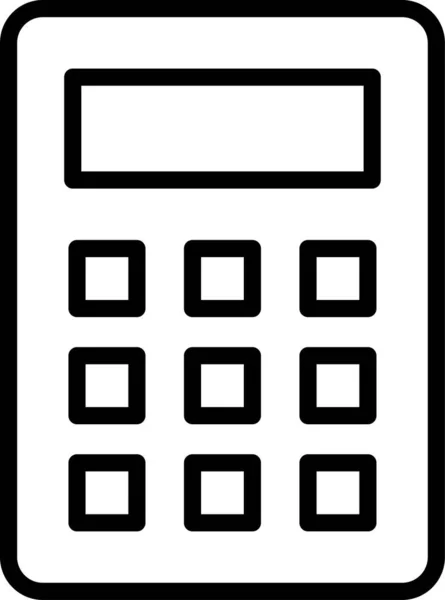 Calculadora Financia Icono Tecnología Estilo Esquema — Archivo Imágenes Vectoriales