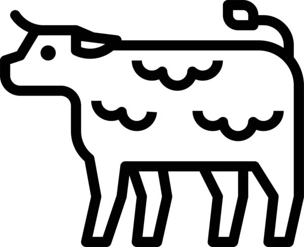 Иконка Контура Мяса Говядины Стиле Наброска — стоковый вектор