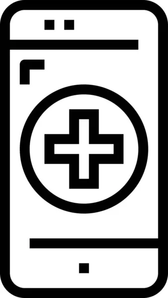 Ikona Komunikacji Leczenia Szpitalnego Zarysie — Wektor stockowy