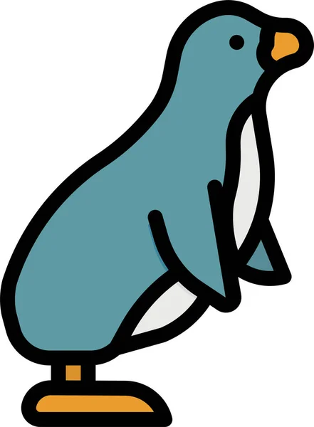 Animal Life Penguin Icon Filled Outline Style — Stockvektor