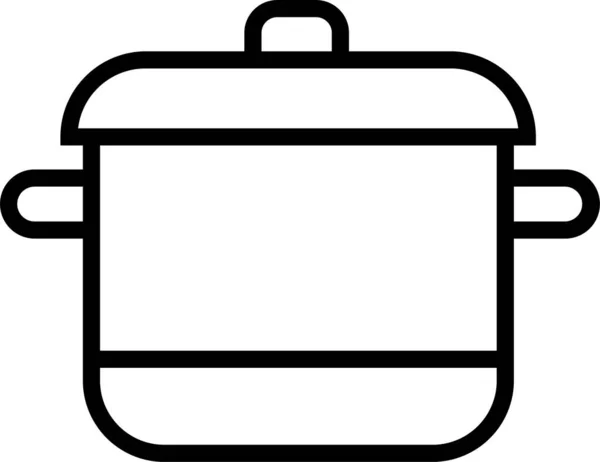 Cuisson Pot Icône Bouillante Dans Style Contour — Image vectorielle