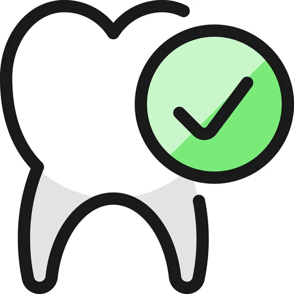 Dentistry Tooth Check Icon Filled Outline Style —  Vetores de Stock