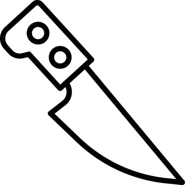 Knife Cutting Cutlery Icon Outline Style — Stock Vector