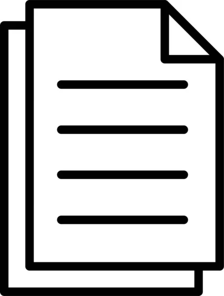 Icona Della Carta Del Documento Del File Stile Contorno — Vettoriale Stock
