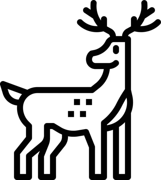 Икона Животного Рождества Оленя Стиле Наброска — стоковый вектор