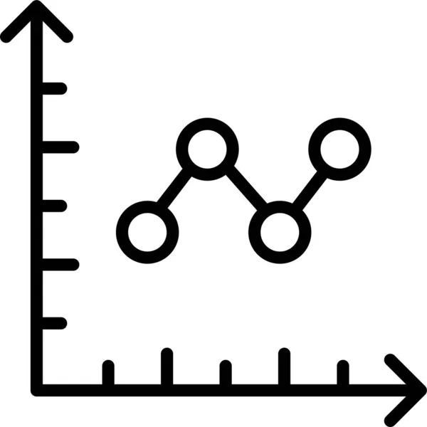 アウトラインスタイルでのグラフ統計アイコン — ストックベクタ