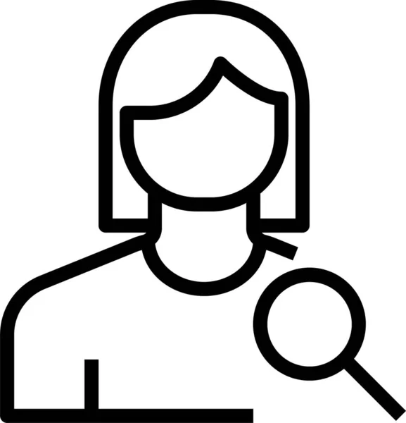 Avatar Ženský Profil Ikona Stylu Osnovy — Stockový vektor