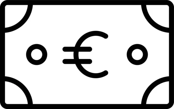 Eurokontanter Ikonen Översikt Stil — Stock vektor