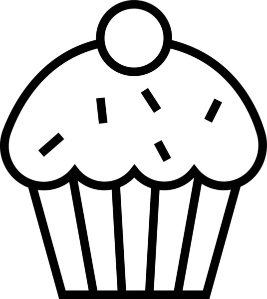 Dessert Bäckerei Süße Ikone Umriss Stil — Stockvektor
