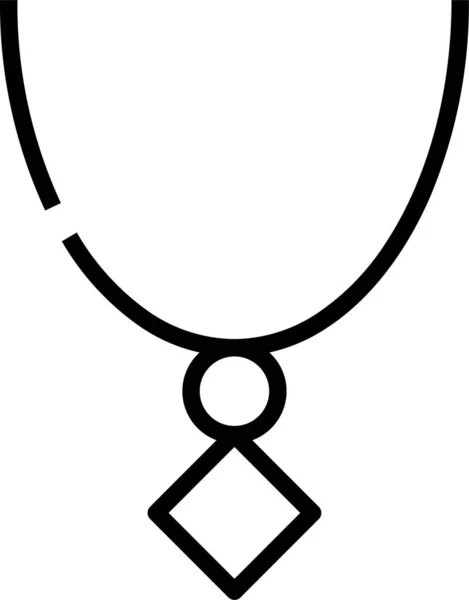 Medailonek Řetězec Módní Ikona Stylu Osnovy — Stockový vektor
