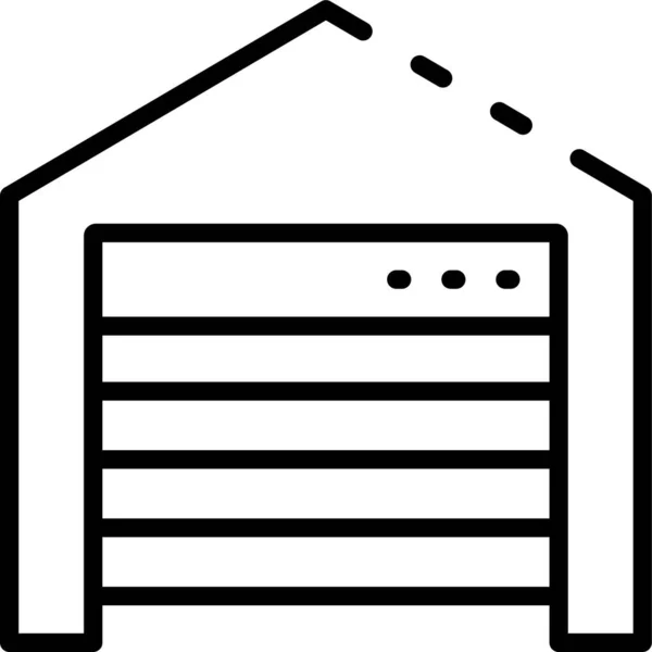 Garage Workshop Building Icon Outline Style — Stock Vector