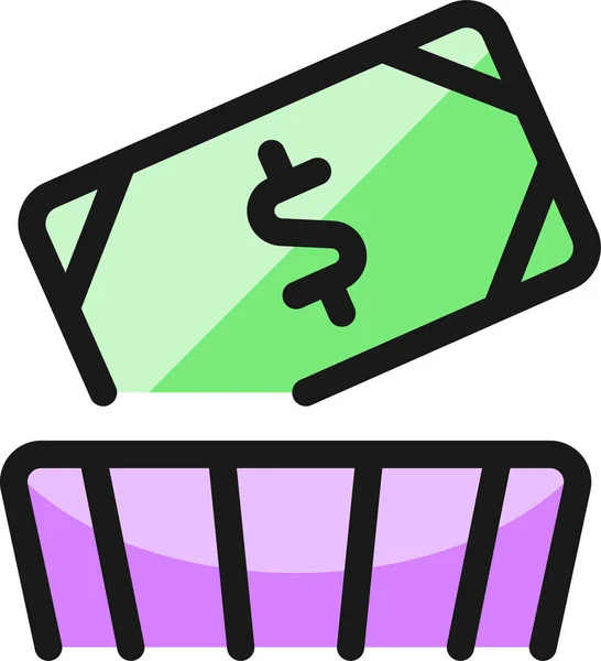 Business Money Basket Icon Filled Outline Style — Wektor stockowy