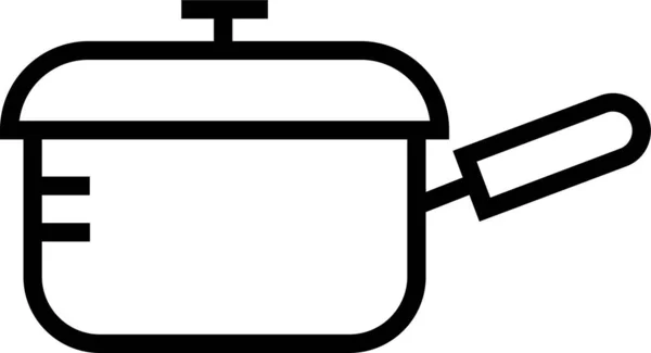 Saucepan Pot Boiling Icon Outline Style — Stock Vector