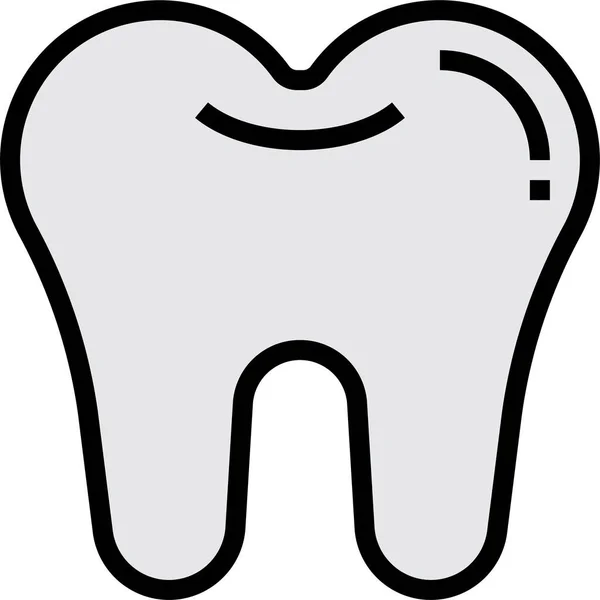 Ícone Médico Dentista Dentário Estilo Esboço Preenchido — Vetor de Stock