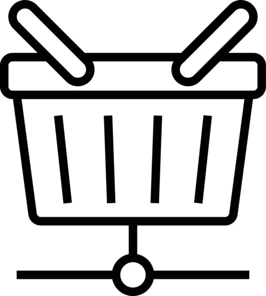 Panier Shopping Icône Ligne — Image vectorielle