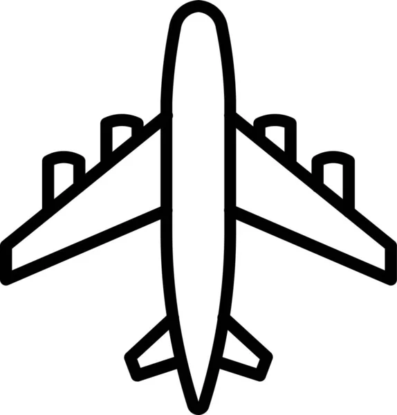 Εικονίδιο Πτήσης Αεροπλάνου Στυλ Περιγράμματος — Διανυσματικό Αρχείο