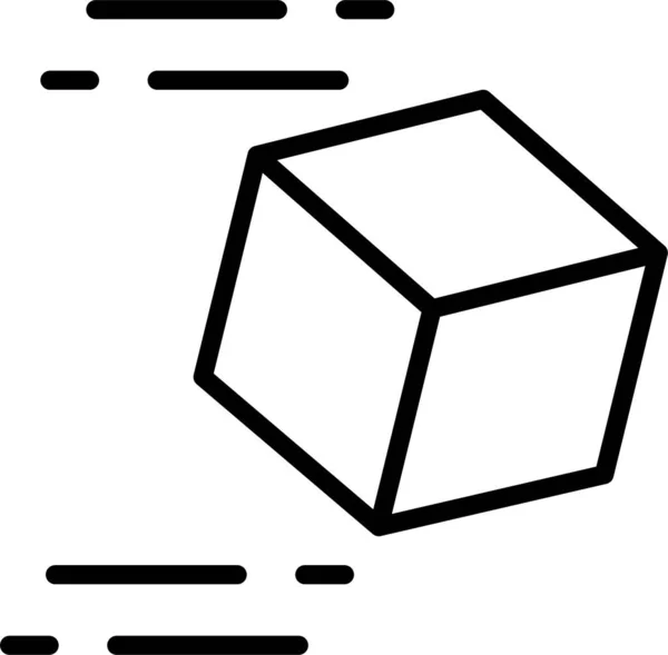 Icono Geometría Bloque Cubo — Vector de stock