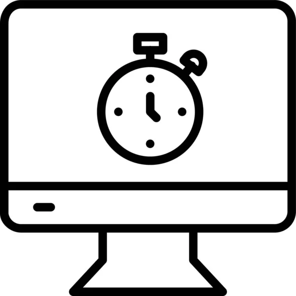 Icono Parada Pantalla Monitor Estilo Contorno — Archivo Imágenes Vectoriales