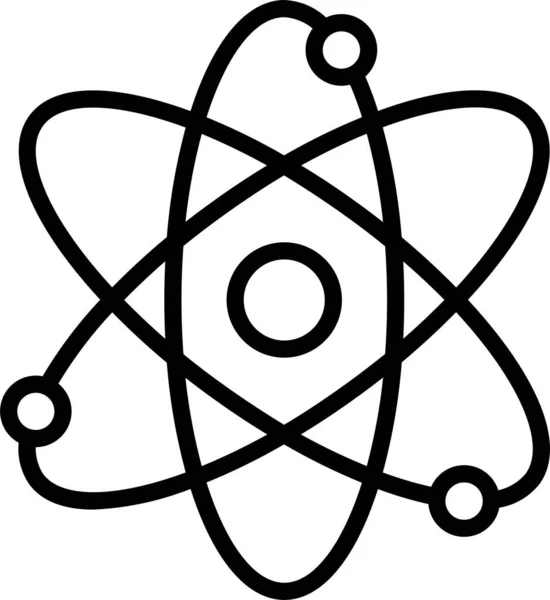 Наукова Атомна Ядерна Ікона Контурному Стилі — стоковий вектор