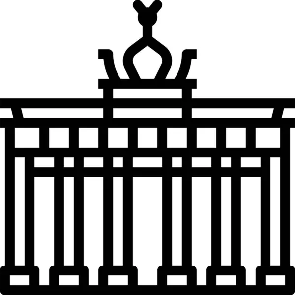 Berlin Brandenburg Brána Ikona Stylu Osnovy — Stockový vektor