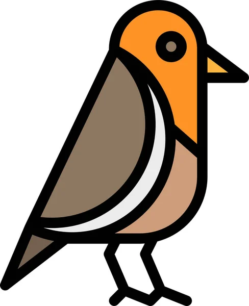 Tiere Vogel Haustier Symbol Ausgefüllten Outline Stil — Stockvektor