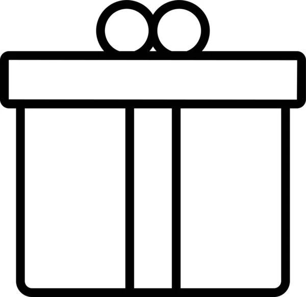 Icono Actual Del Paquete Giftbox Estilo Esquema — Vector de stock