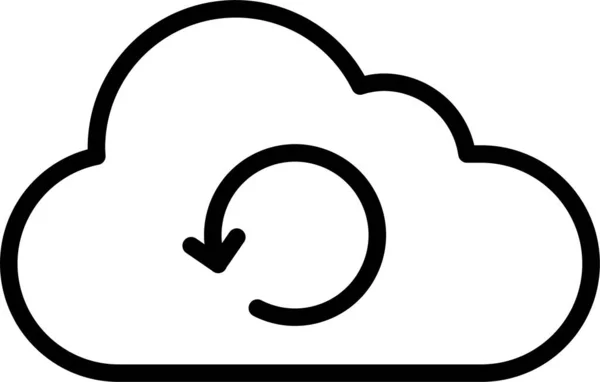 Cloud Levering Lading Pictogram Omtrek Stijl — Stockvector