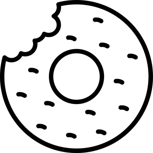 Donuts Süßes Dessert Symbol Umriss Stil — Stockvektor